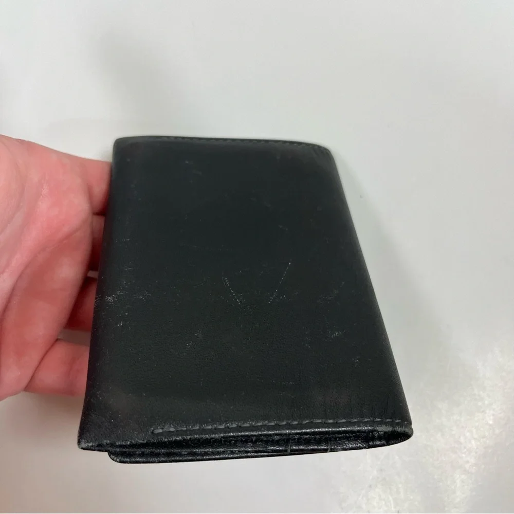 Lanvin Wallet Credit Card Black Bi-Fold Money Holder Leather Mens Billfold